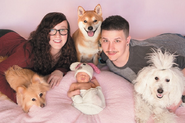 Winner: Amber, Neila and Holden Futhey with pups Bear, Capone and Stinson of Colorado.