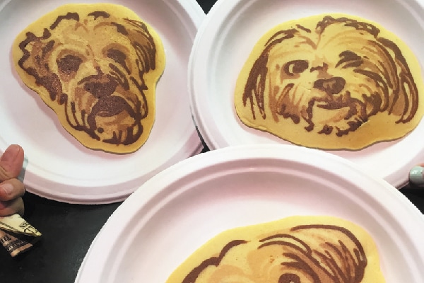 Pancakes with dogs faces.