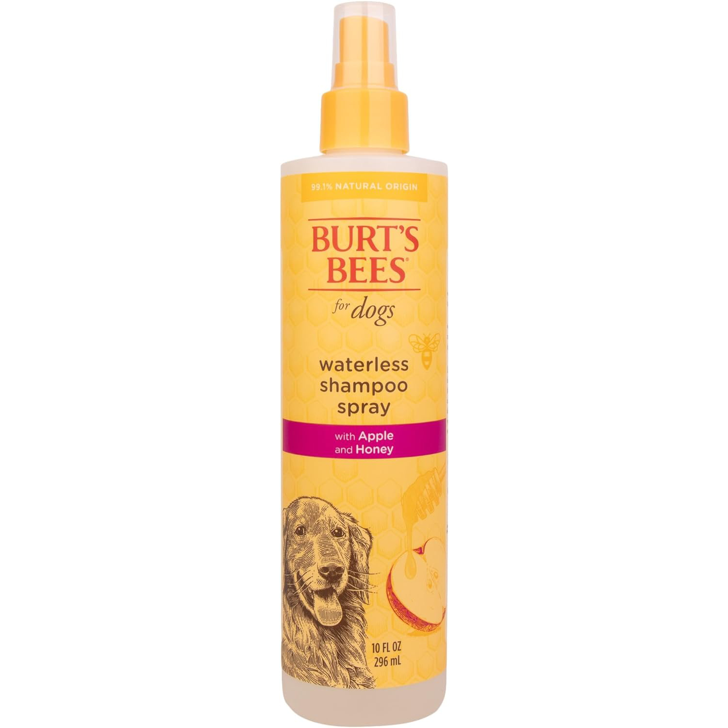 Burt's Bees for Pets Natural Waterless Dog Shampoo Spray with Apple and Honey 
