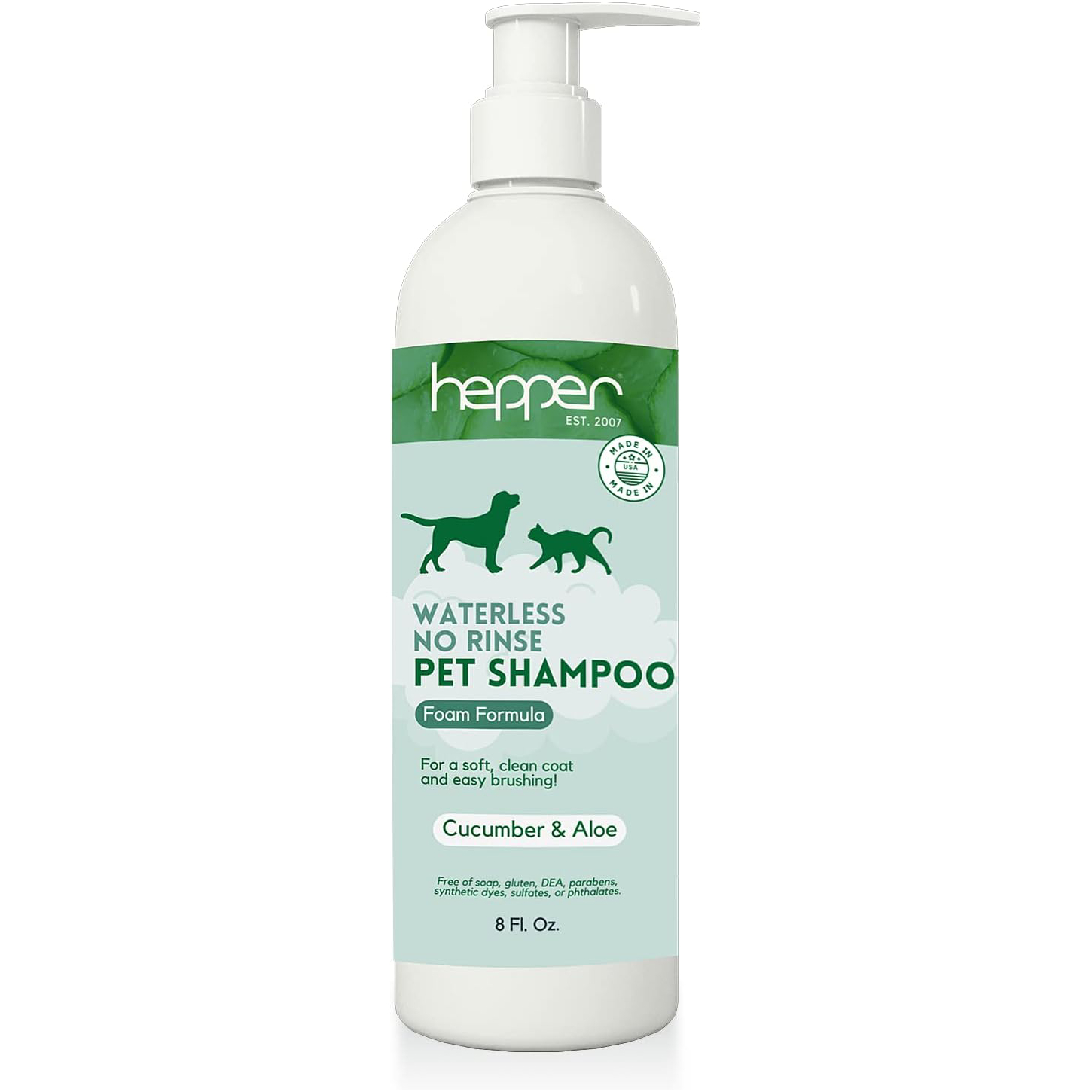 Hepper Waterless No Rinse Dry Shampoo for Dogs, Cats, and Other Pets