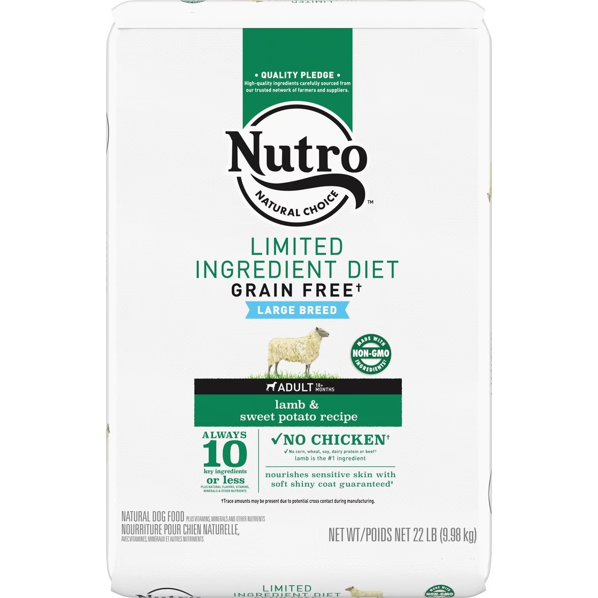 Nutro Limited Ingredient Diet Sensitive Support with Real Lamb & Sweet Potato Grain-Free Large Breed Adult Dry Dog Food 