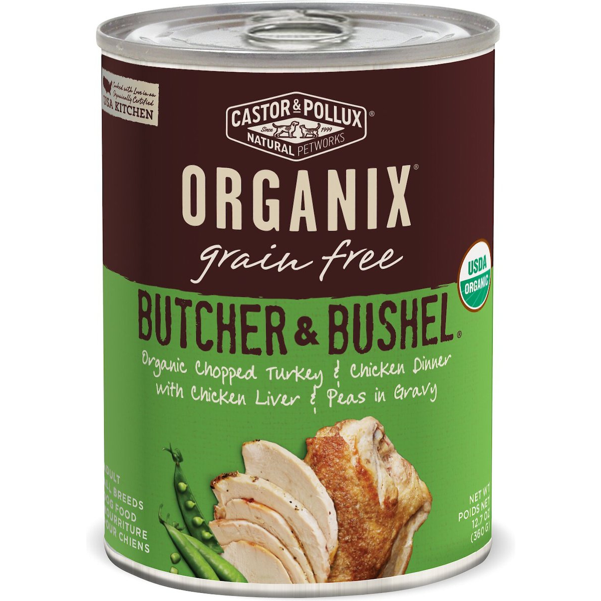 Castor & Pollux Organix Grain-Free Butcher & Bushel Organic Chopped Turkey & Chicken Dinner Adult Canned Dog Food New