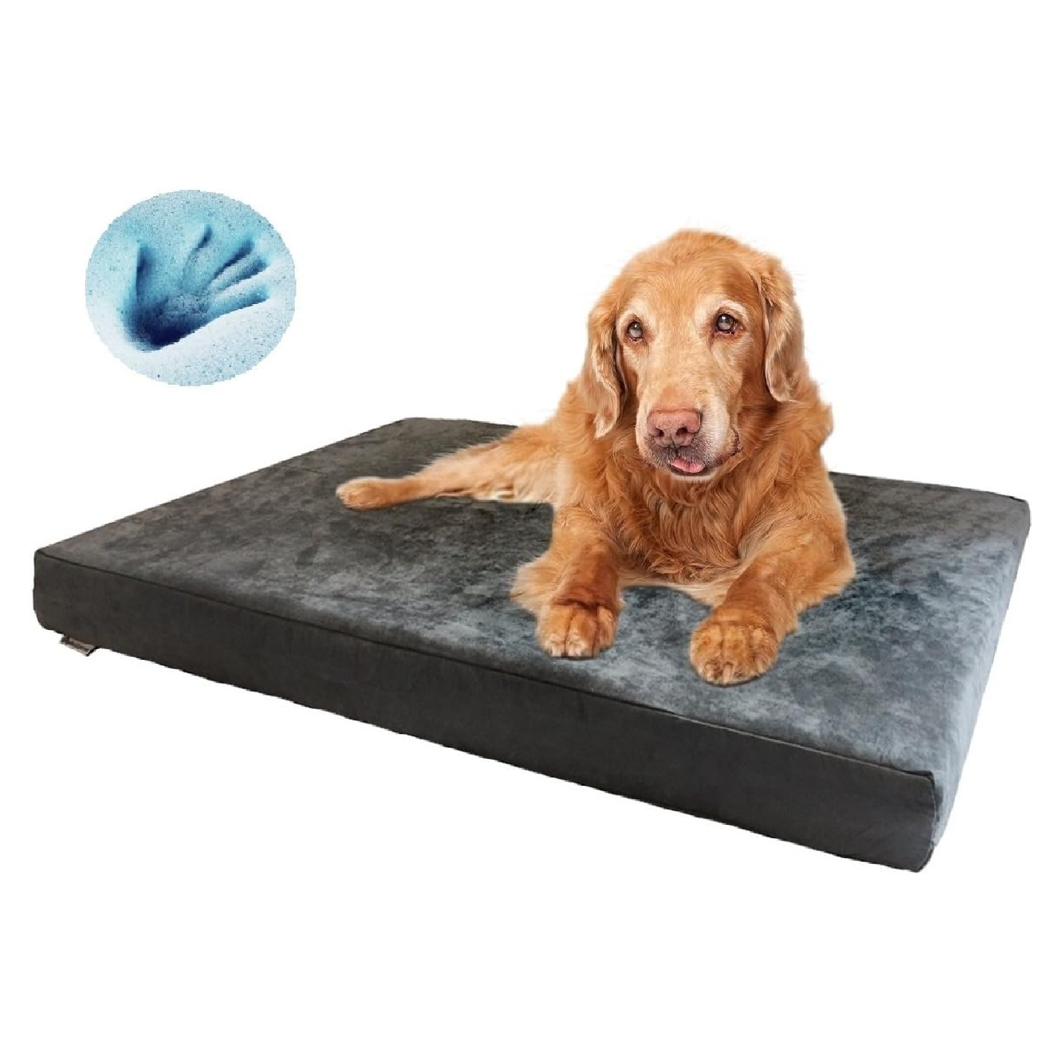 Dogbed4less Waterproof Orthopedic Cooling Memory Dog Bed for Large and Extra Large Dogs