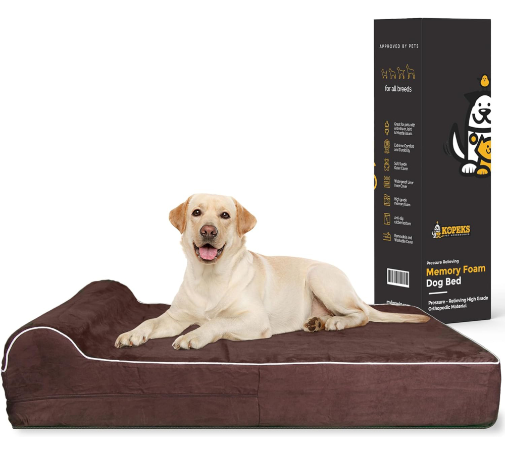 Jumbo Orthopedic - 7-inch Thick Memory Foam Pet Bed with Pillow 