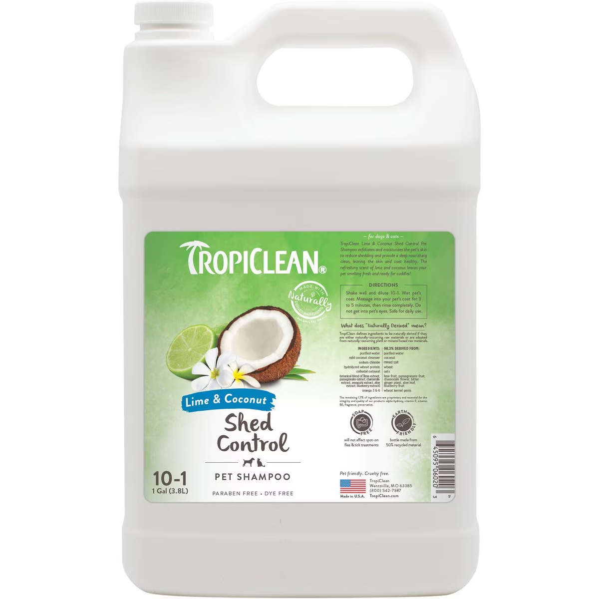 TropiClean Lime & Coconut Deshedding Dog Shampoo