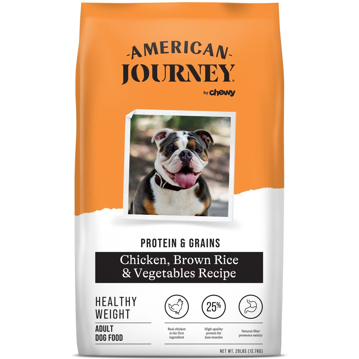 American Journey Protein & Grains Healthy Weight Chicken, Brown Rice & Vegetables Recipe Dry Dog Food 
