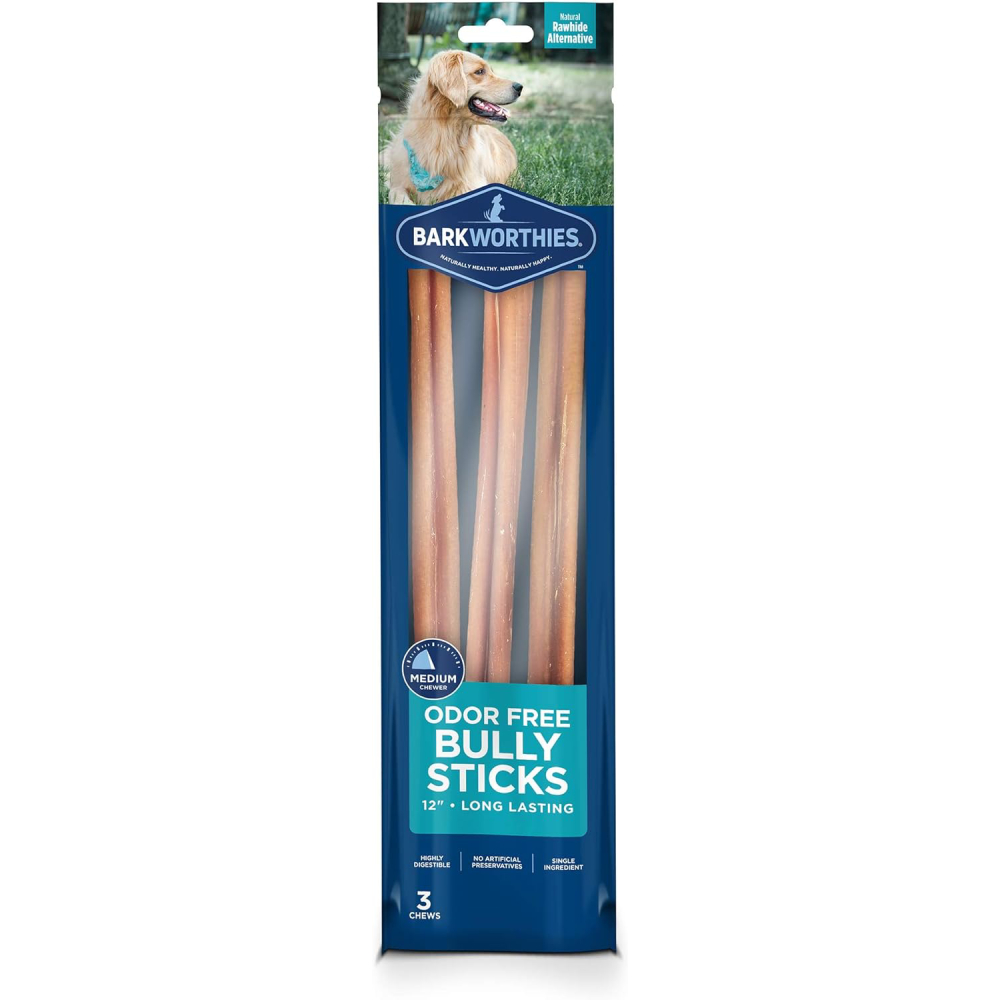 Barkworthies Odor-Free 12-inch Bully Sticks 