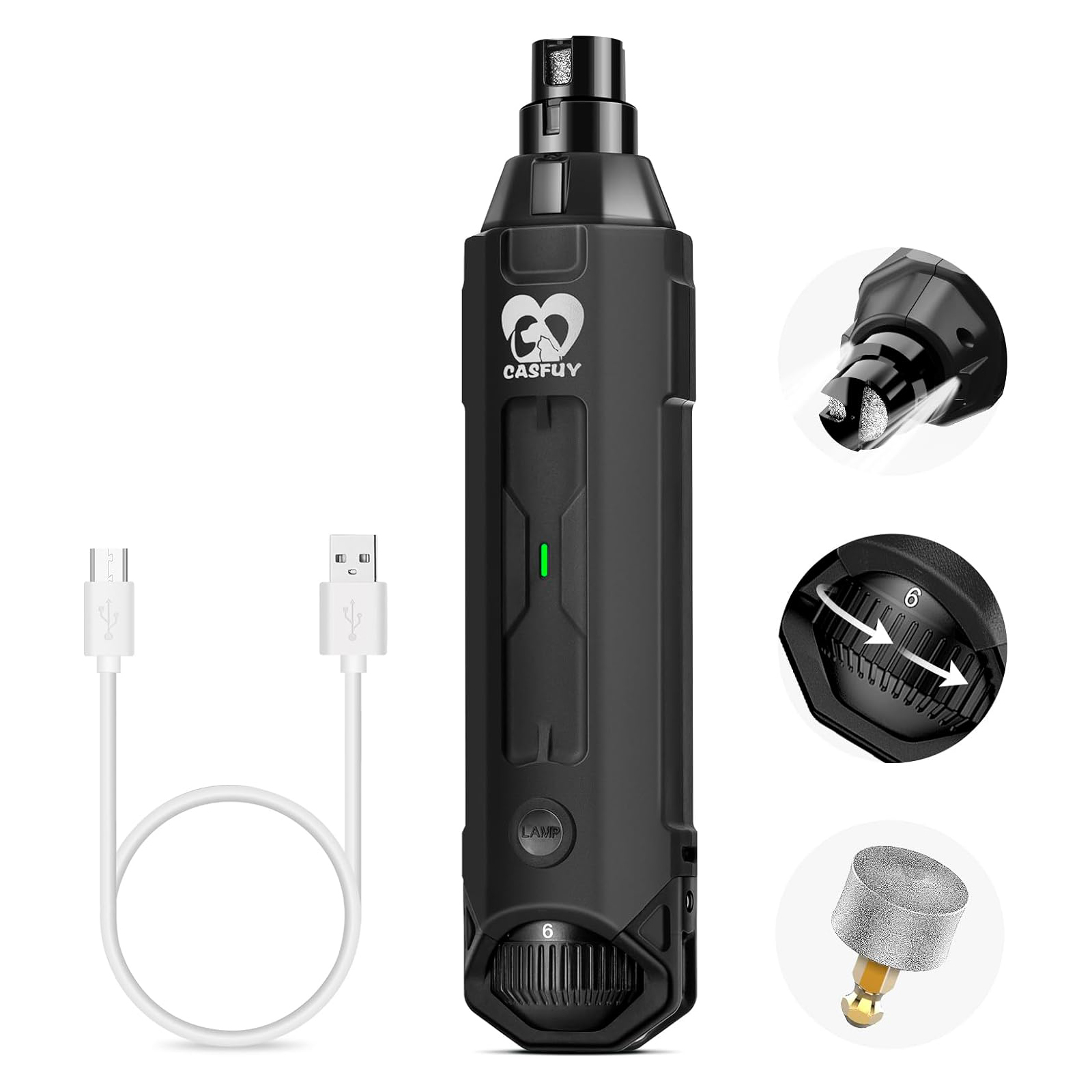 Casfuy 6-Speed Dog Nail Grinder