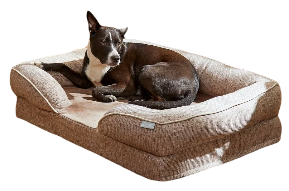 Frisco Plush Orthopedic Front Bolster Cat & Dog Bed w/Removable Cover