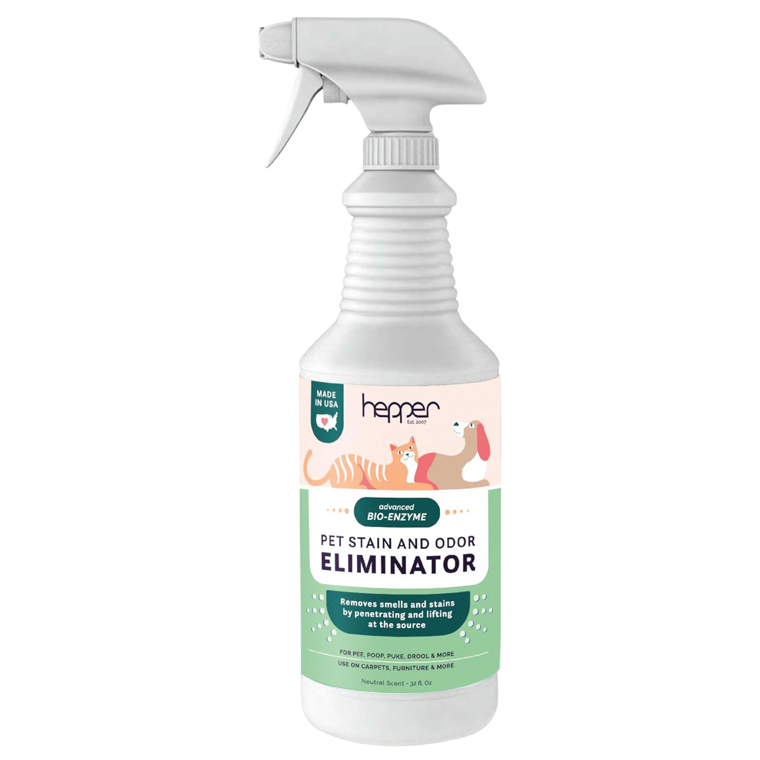 Hepper Advanced Bio-Enzyme Pet Stain and Odor Eliminator Spray