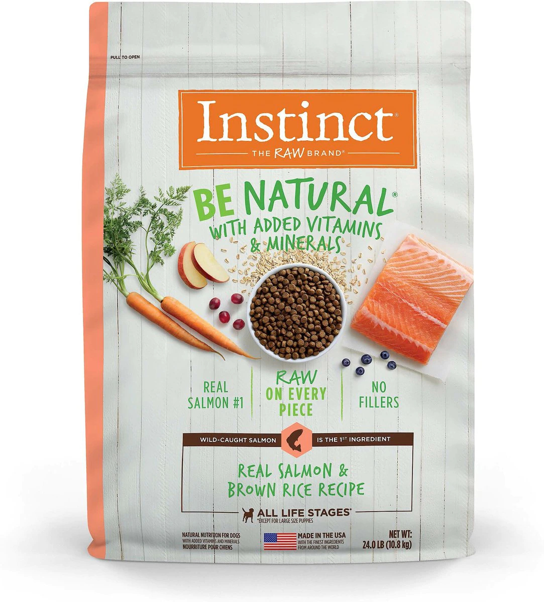 Instinct Be Natural Real Salmon & Brown Rice Freeze-Dried Raw-Coated Food