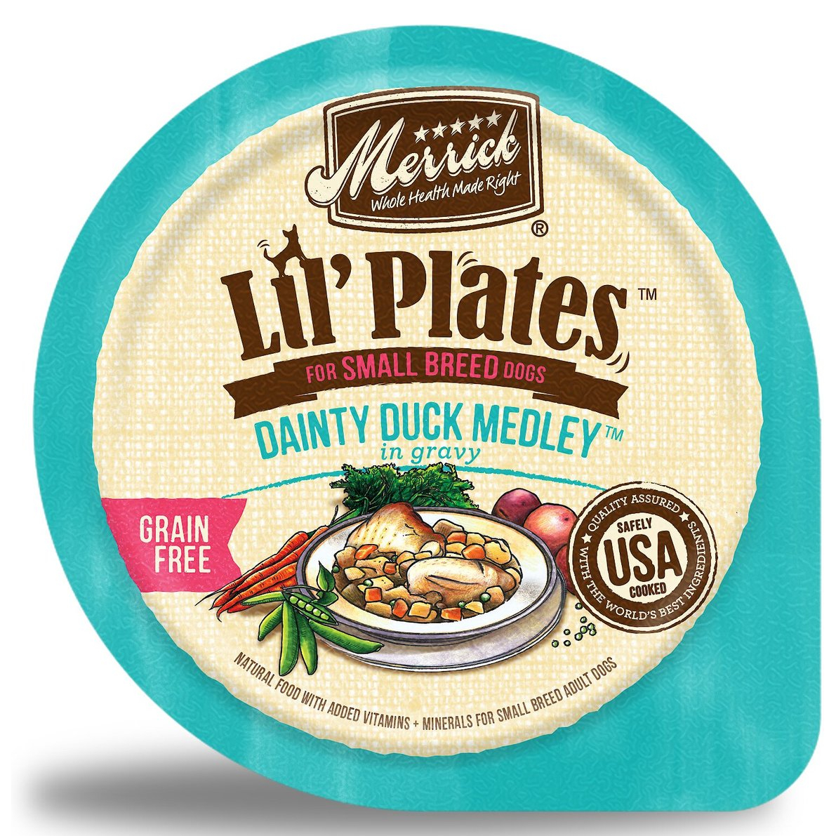 Merrick Lil’ Plates Grain Free Small Breed Wet Dog Food Dainty Duck Medley