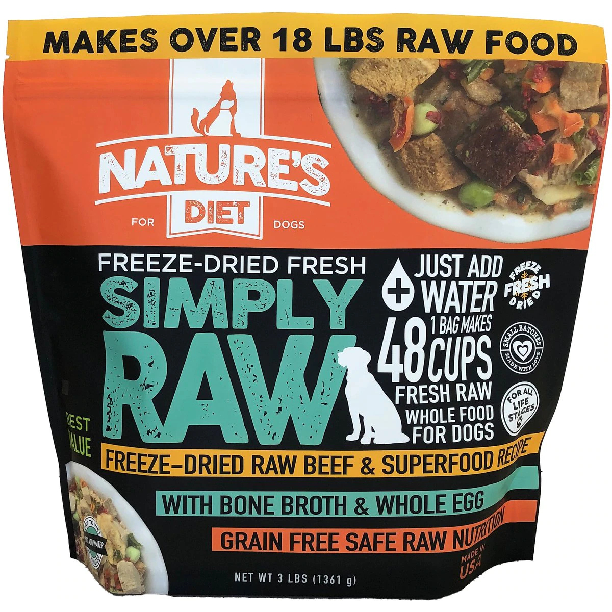 Nature’s Diet Fresh Beef Simply Raw Freeze-Dried Dog Food