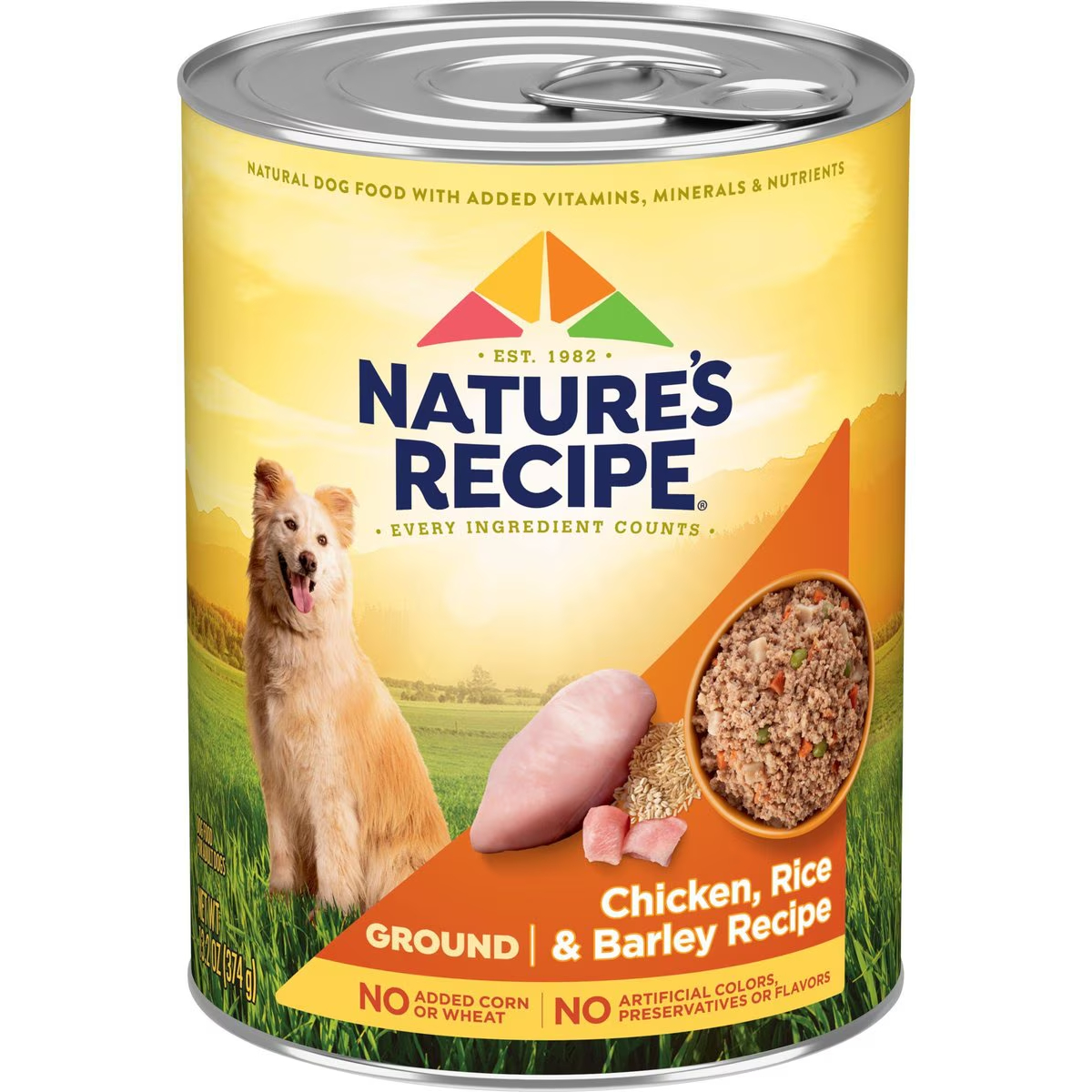 Nature's Recipe Ground Chicken, Rice & Barley Recipe Wet Dog Food