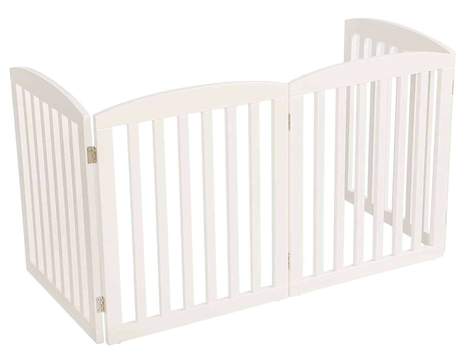 PAWLAND Wooden Freestanding Foldable Pet Gate for Dogs