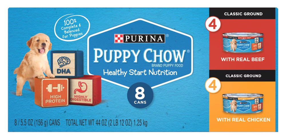 Purina Puppy Chow Variety Pack Beef & Chicken Wet Dog Food