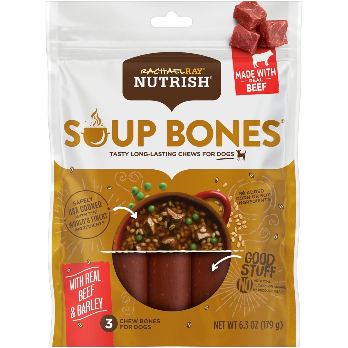 Rachael Ray Nutrish Soup Bones Beef & Barley Flavor Dog Treats