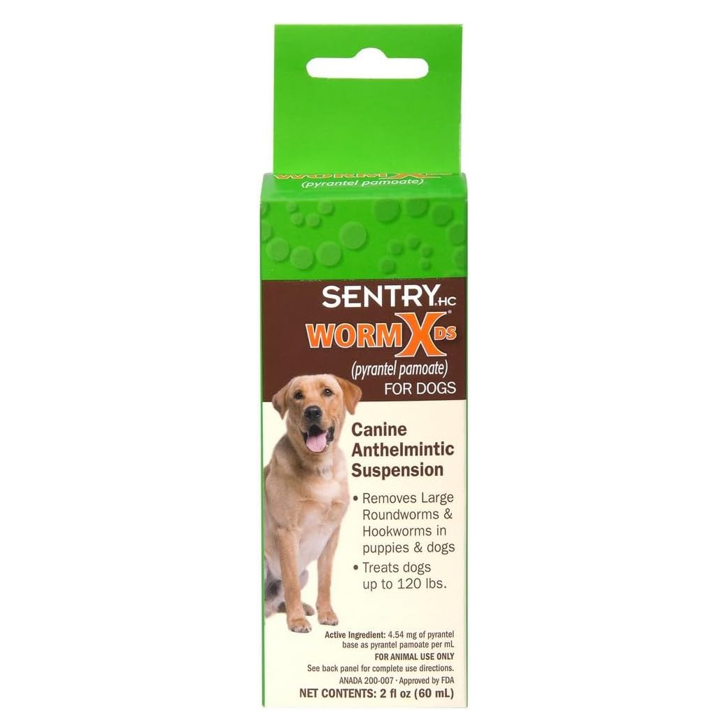 SENTRY HC WormX DS (pyrantel pamoate) Canine Anthelmintic Suspension De-wormer for Dogs