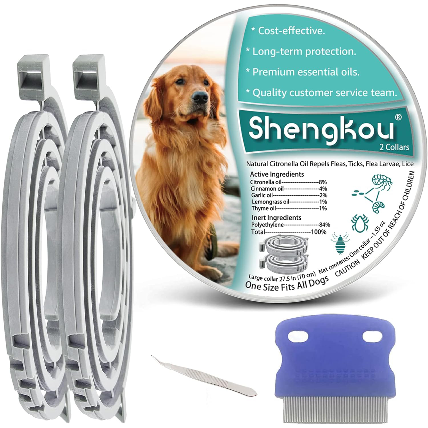 Shengkou Tick and Flea Collar for Dogs