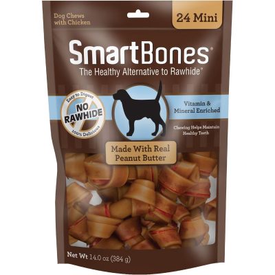 Smartbones Mini Peanut Butter Chew Bones Dog Treats