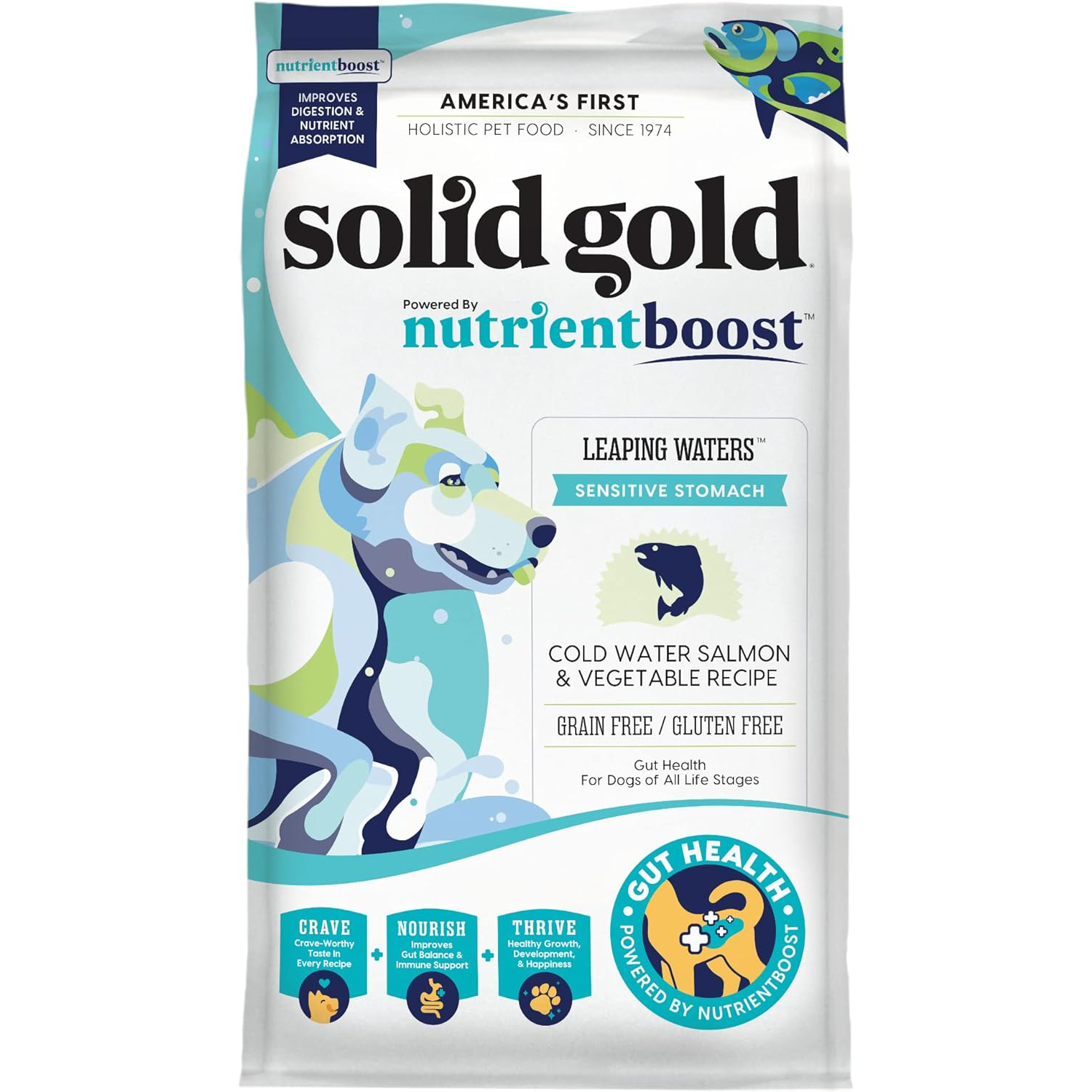 Solid Gold Nutrientboost Leaping Waters - Dry Dog Food for Sensitive Stomach