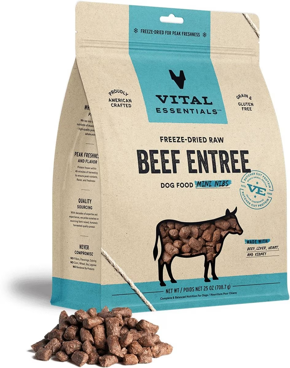 Vital Essentials Beef Mini Nibs Grain-Free Freeze-Dried Dog Food