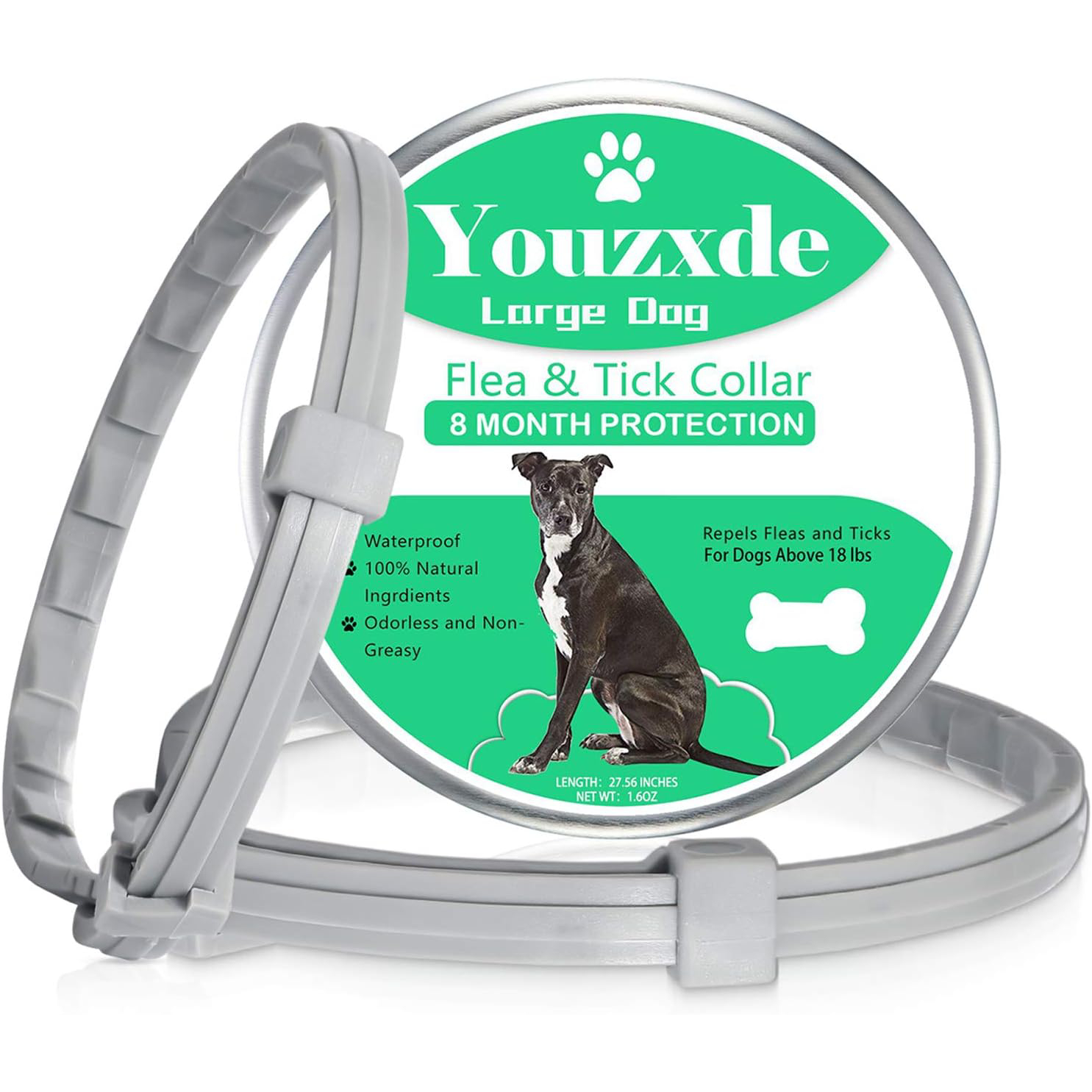 Youzxde Allergy-Free Tick and Flea Collar for Large Dogs