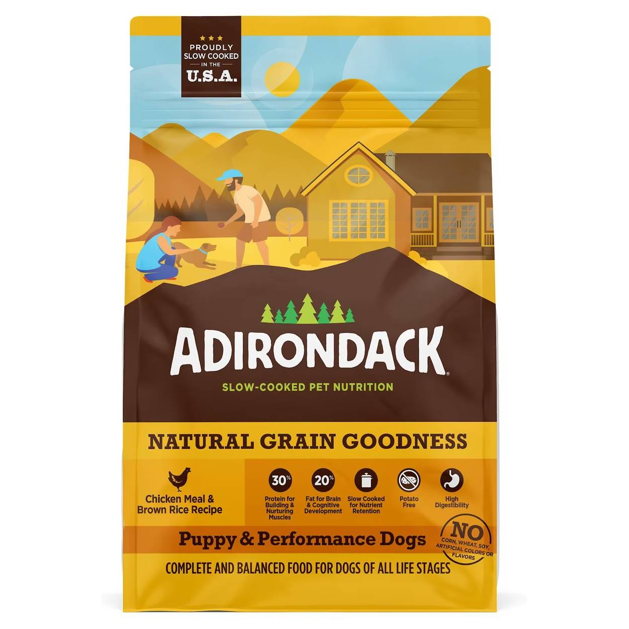 Adirondack 30% Protein High-Fat Recipe Chicken Meal & Brown Rice Puppy & Performance Dry Food