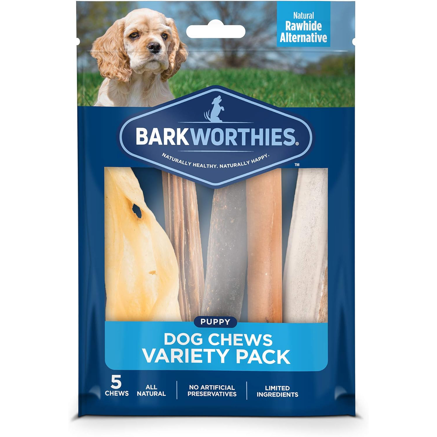 Barkworthies Healthy Dog Treats & Chews Puppy Dog Variety Pack 