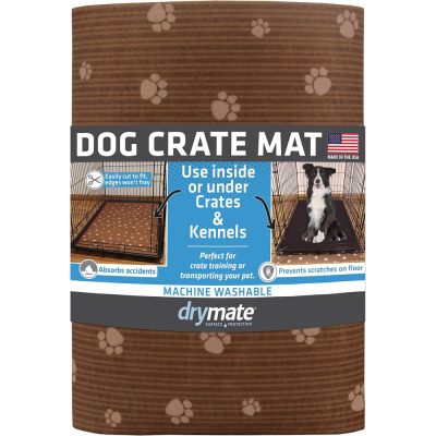 Drymate Brown Stripe Tan Paw Dog Crate Mat