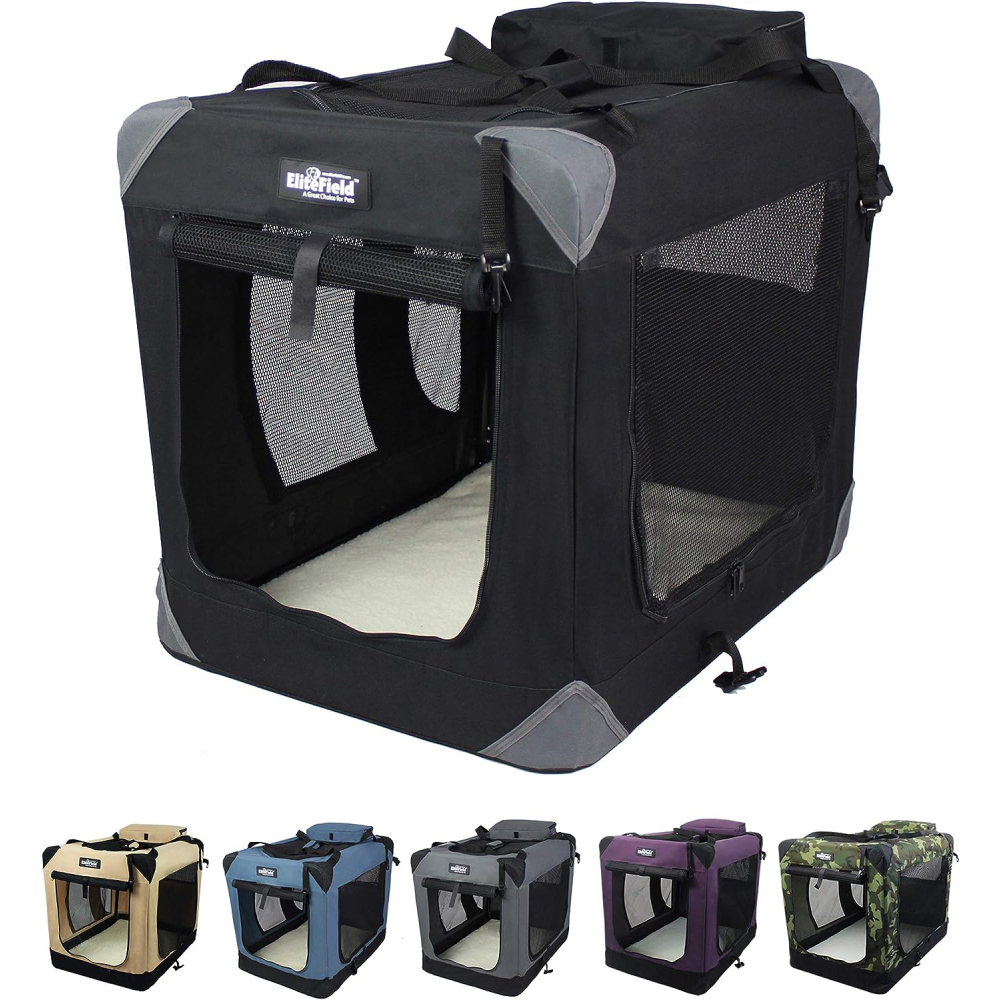 EliteField 3-Door Folding Soft Dog Crate 2024