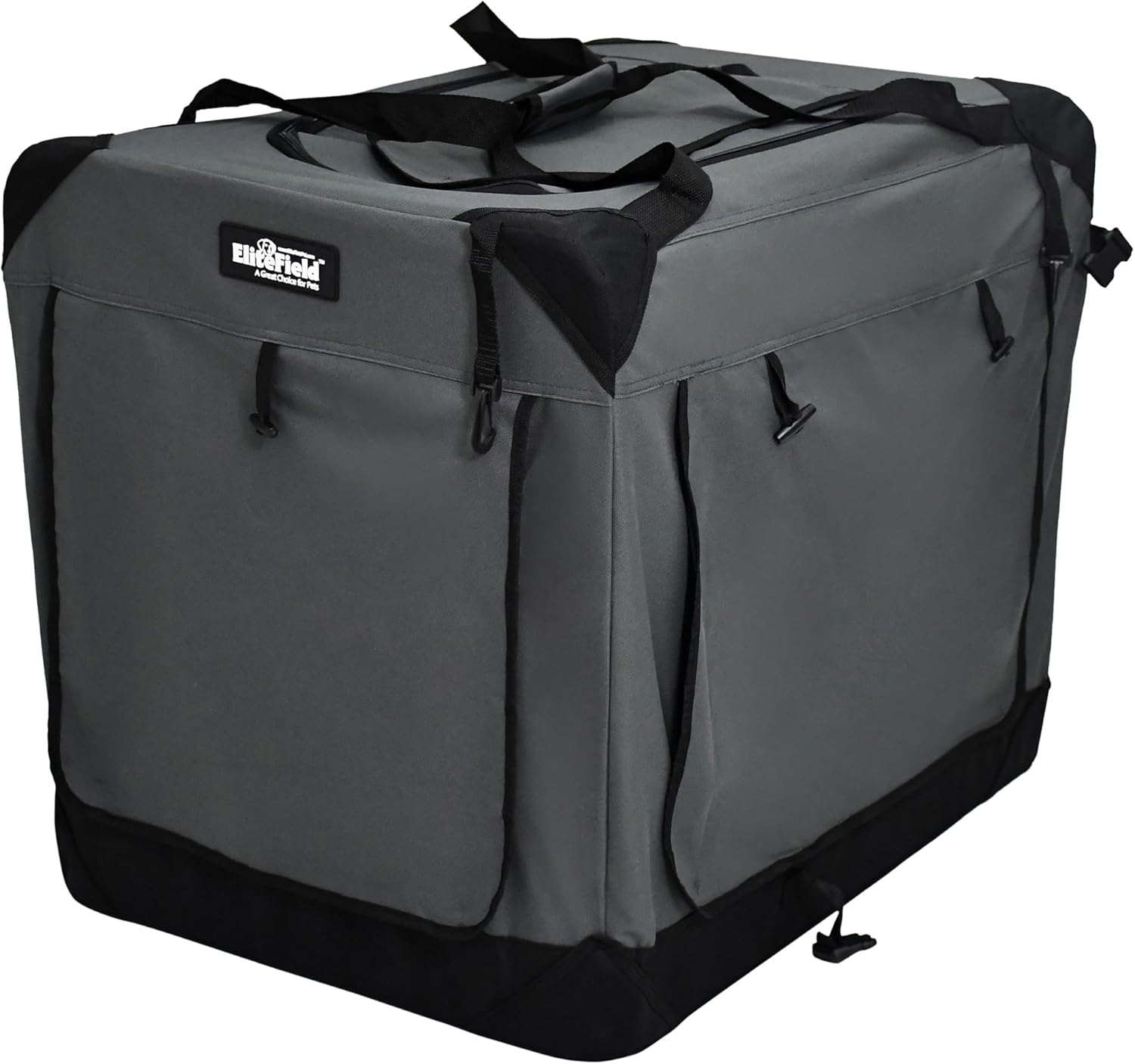 EliteField 4-Door Folding Soft Dog Crate with Curtains