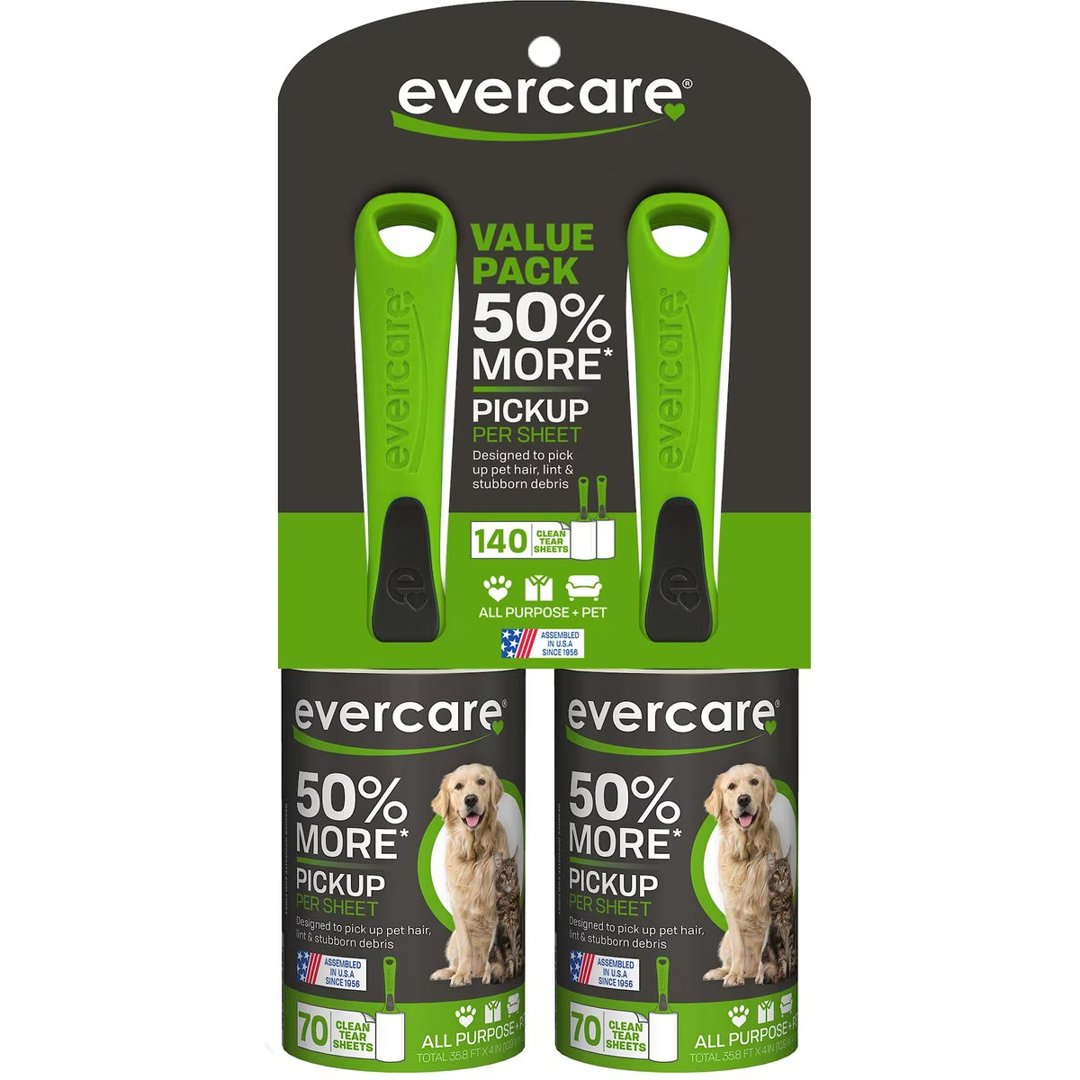 Evercare Pet Plus Extreme Stick Ergo Grip Pet Lint Roller