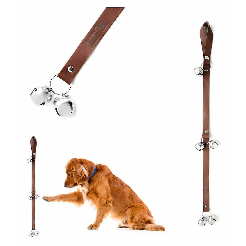 Mighty Paw Leather Tinkle Bells Dog Doorbell