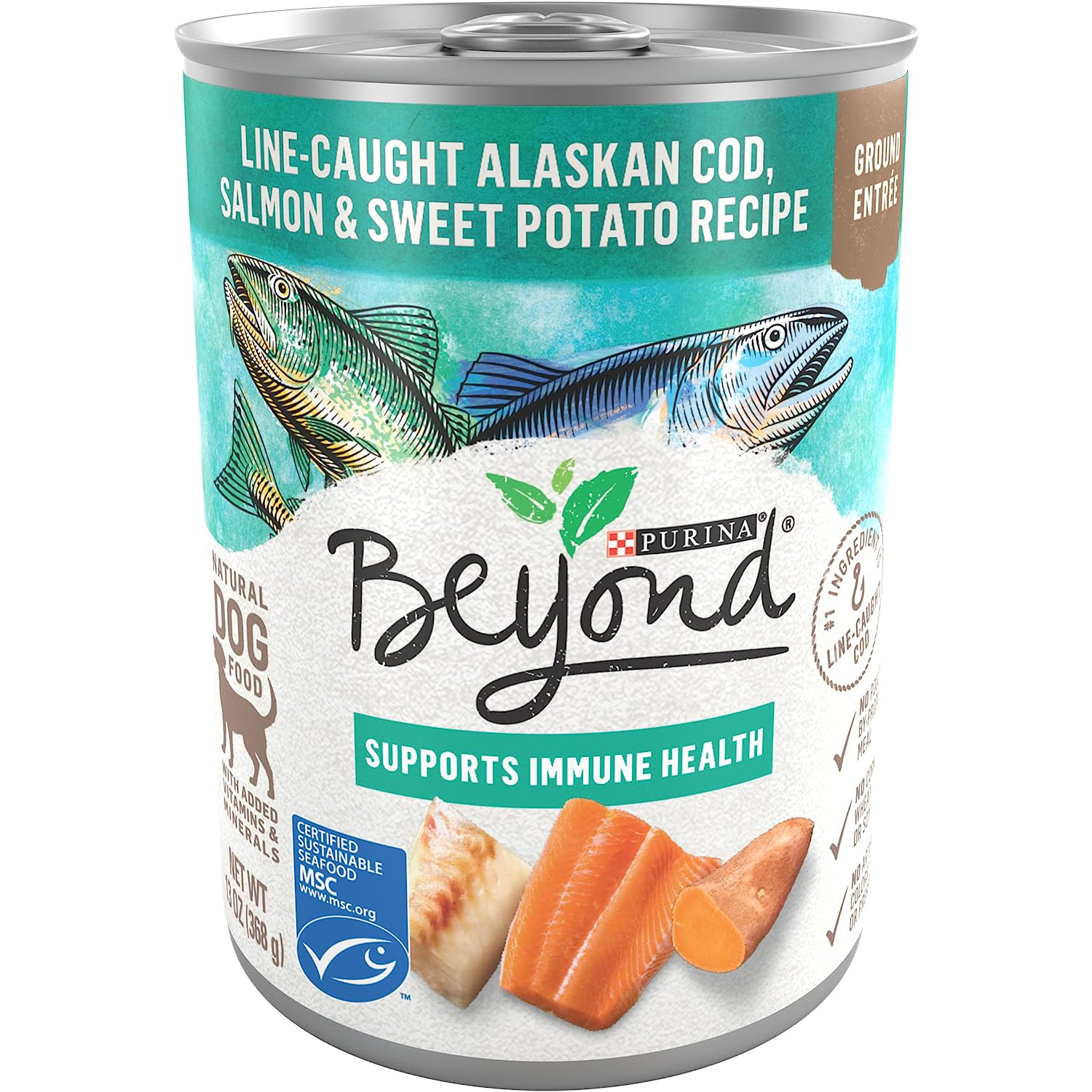 New Project PURINA Beyond Cod, Salmon and Sweet Potato Natural Ground Grain Free Wet Dog Food Pate 