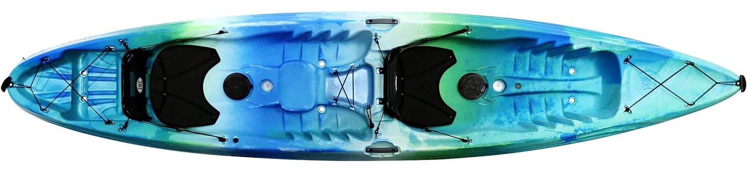 Perception Tribe 13.5 Sit on Top Tandem Kayak for All-Around Fun Large Rear Storage with Tie Downs 