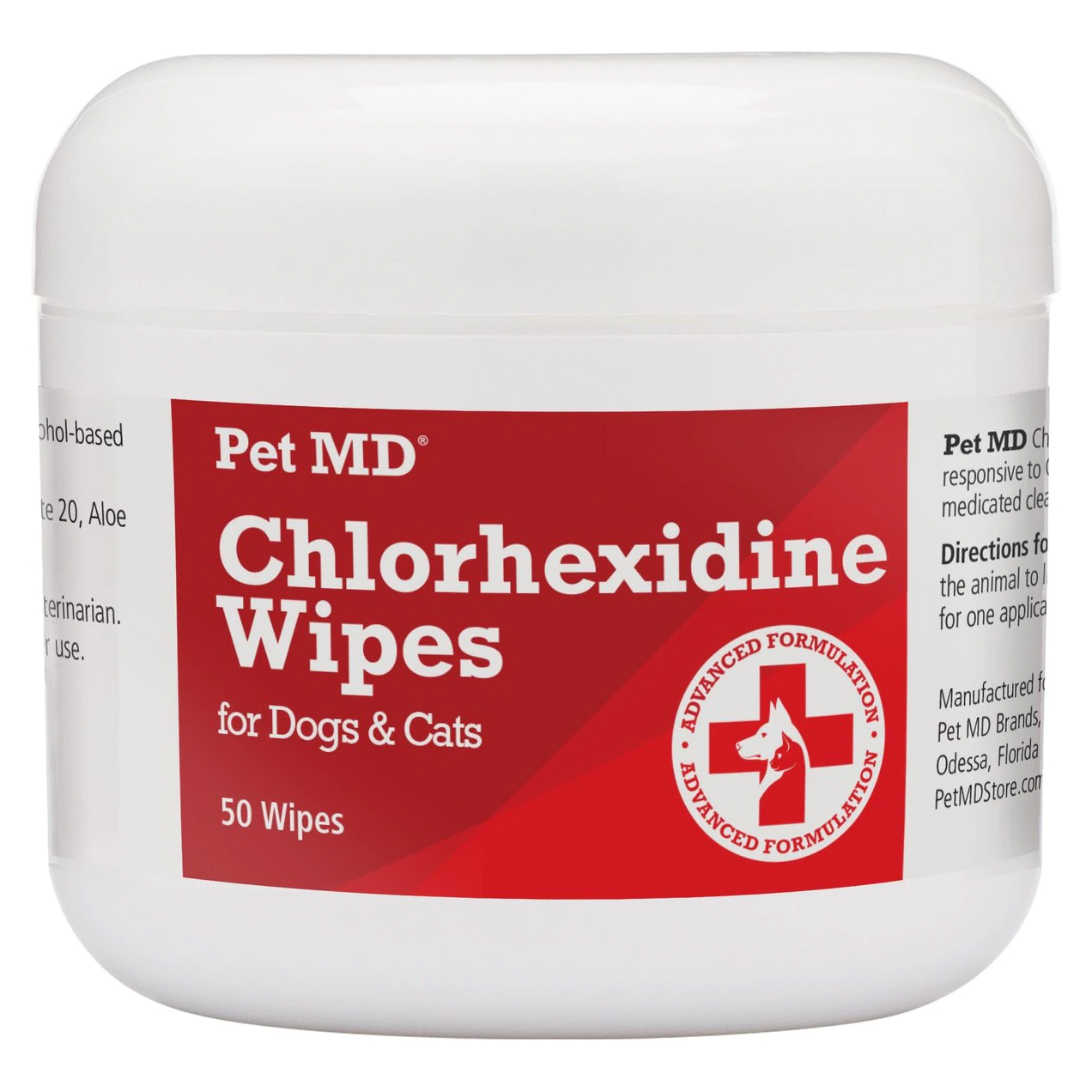 Pet MD Topical Wipes for Cleansing With Aloe for Cats and Dogs