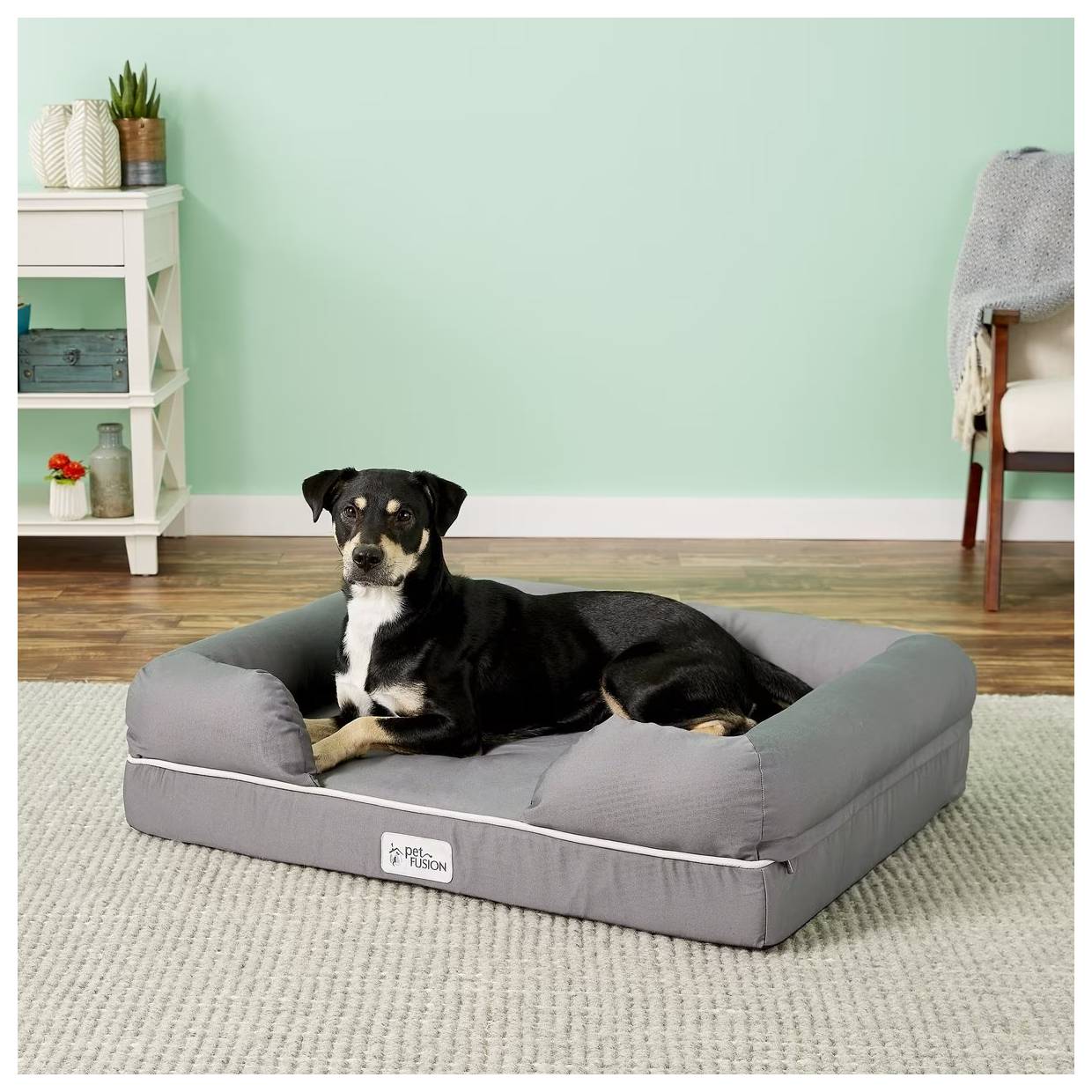 PetFusion Ultimate Lounge Memory Foam Bolster Bed