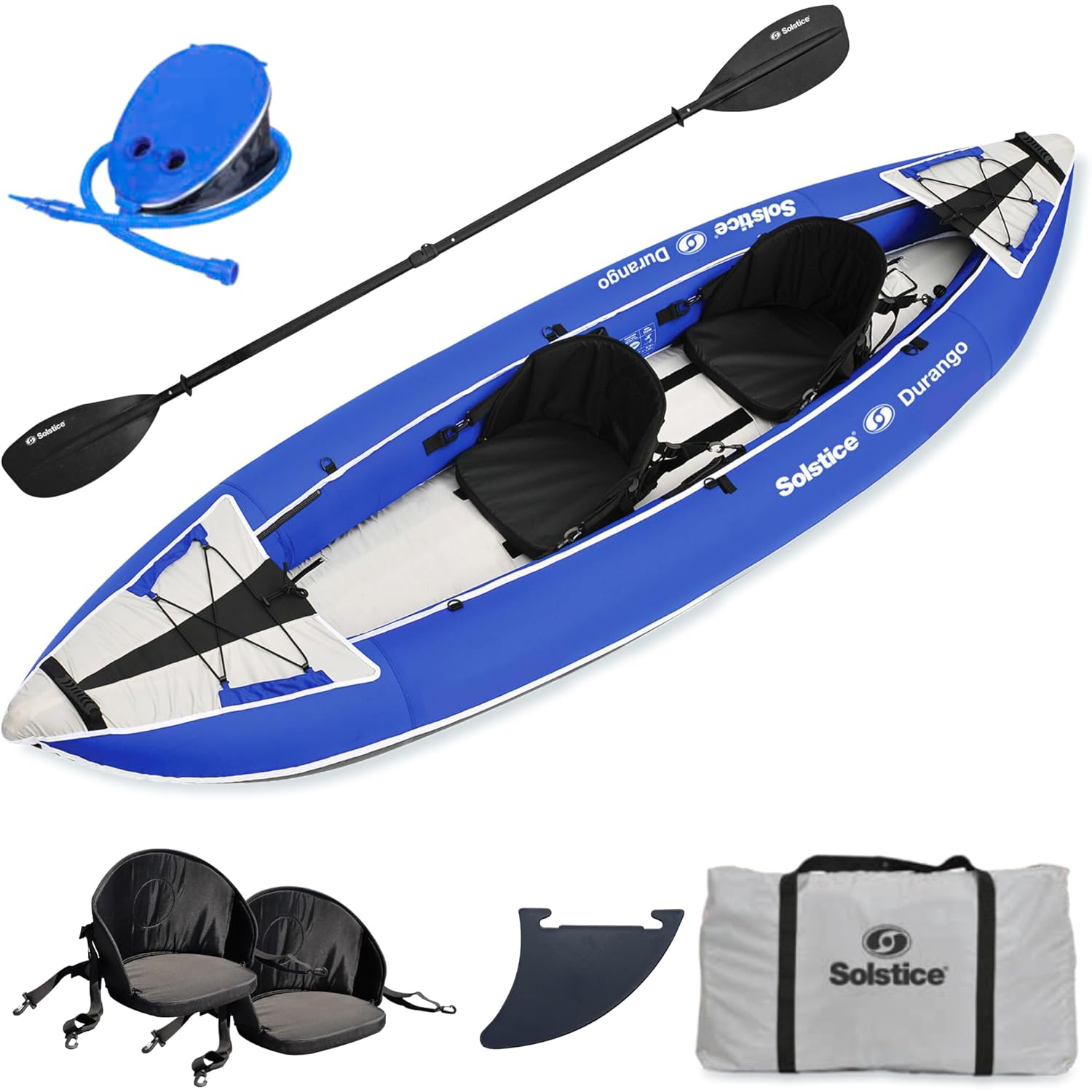 SOLSTICE Inflatable Kayak Boat Series for Adults & Kids 1 to 2 Person Tandem Raft Options