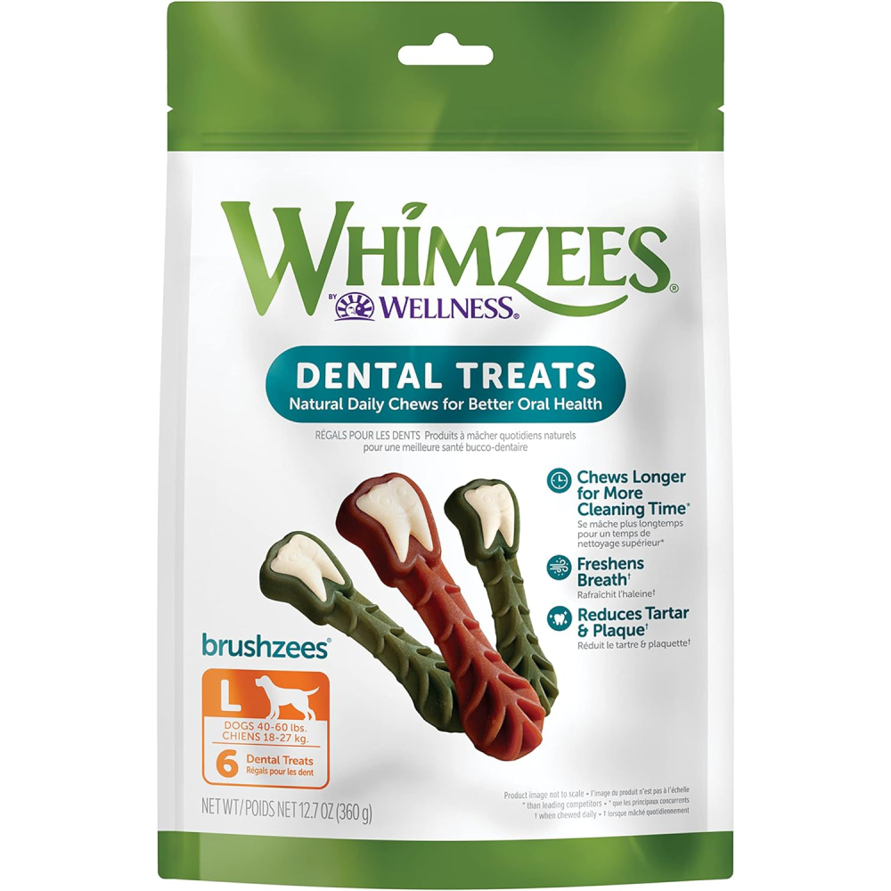 WHIMZEES by Wellness Brushzees Natural Dental Chews for Dogs 