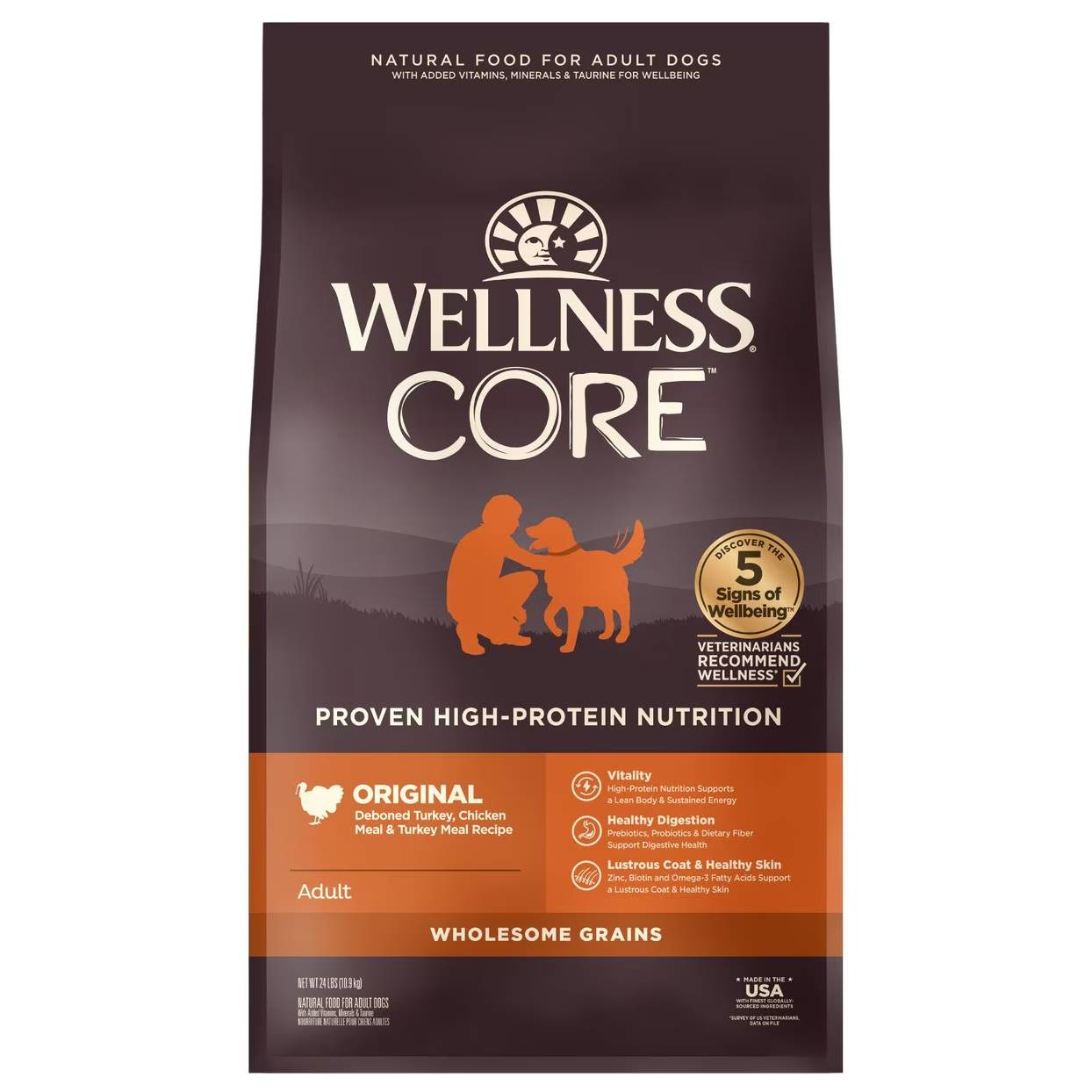 Wellness CORE Wholesome Grains Original Recipe High Protein Dry Dog Food