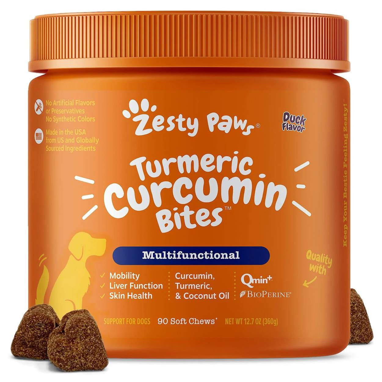 Zesty Paws Core Elements Turmeric Curcumin Duck Flavored Soft Chews