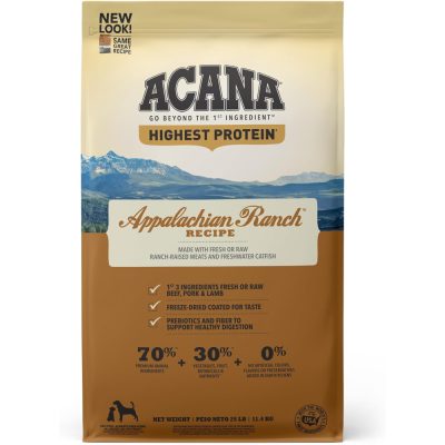 Acana Highest Protein Dry Dog Food Appalachian Ranch Recipe