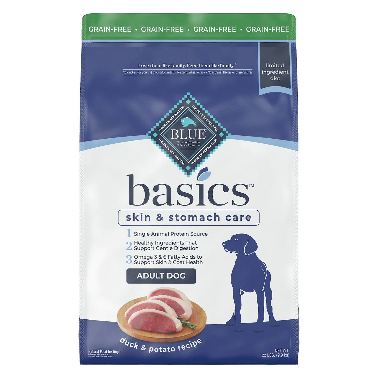 Blue Buffalo Basics Limited Ingredient Grain-Free Formula Duck & Potato Recipe Adult Dry Dog Food