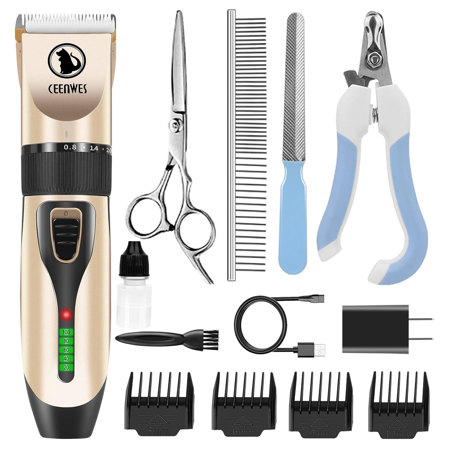 Ceenwes Dog Clippers Cordless Dog Grooming Kit