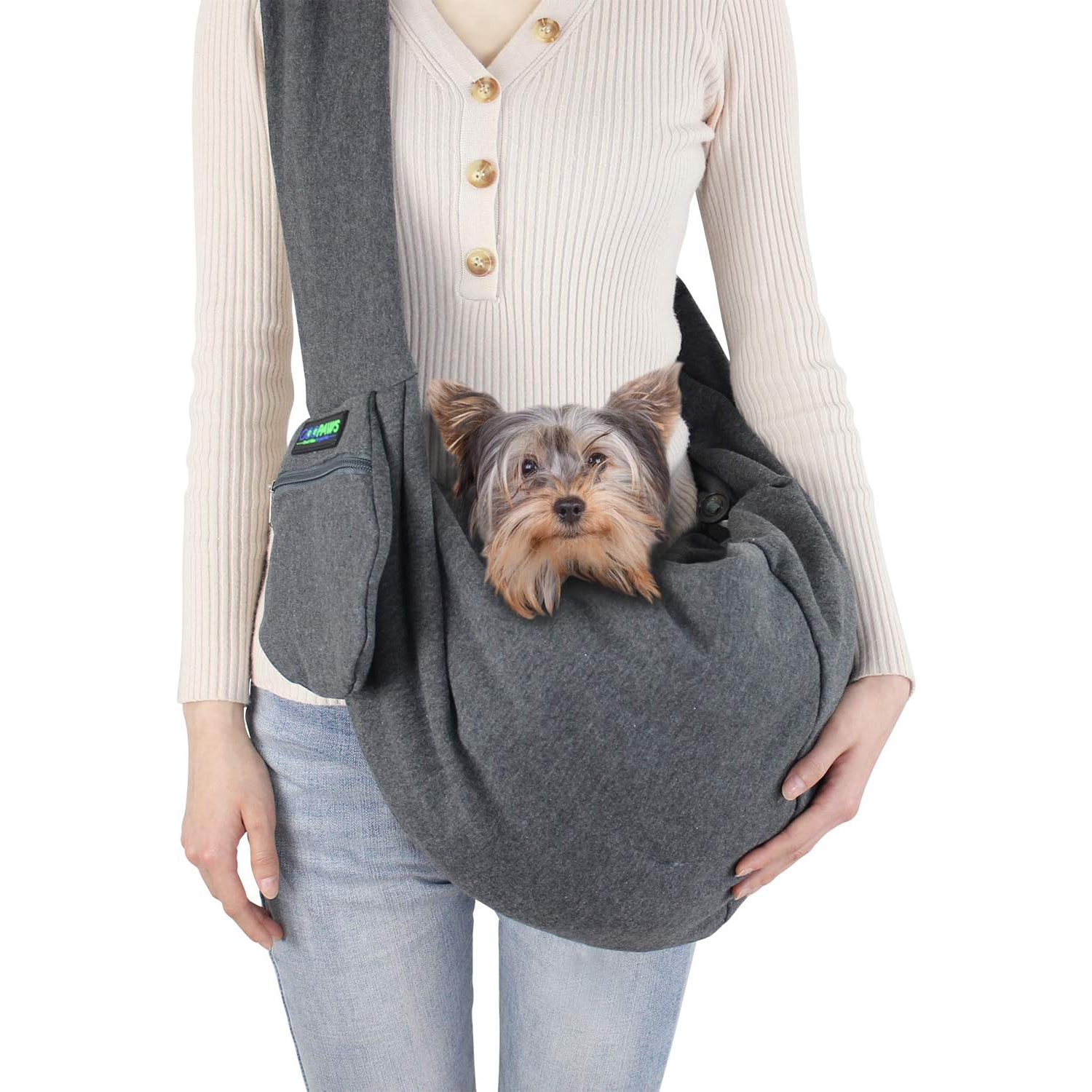 Comfy Pet Sling for Small Dog Cat with Adjustable Strap 