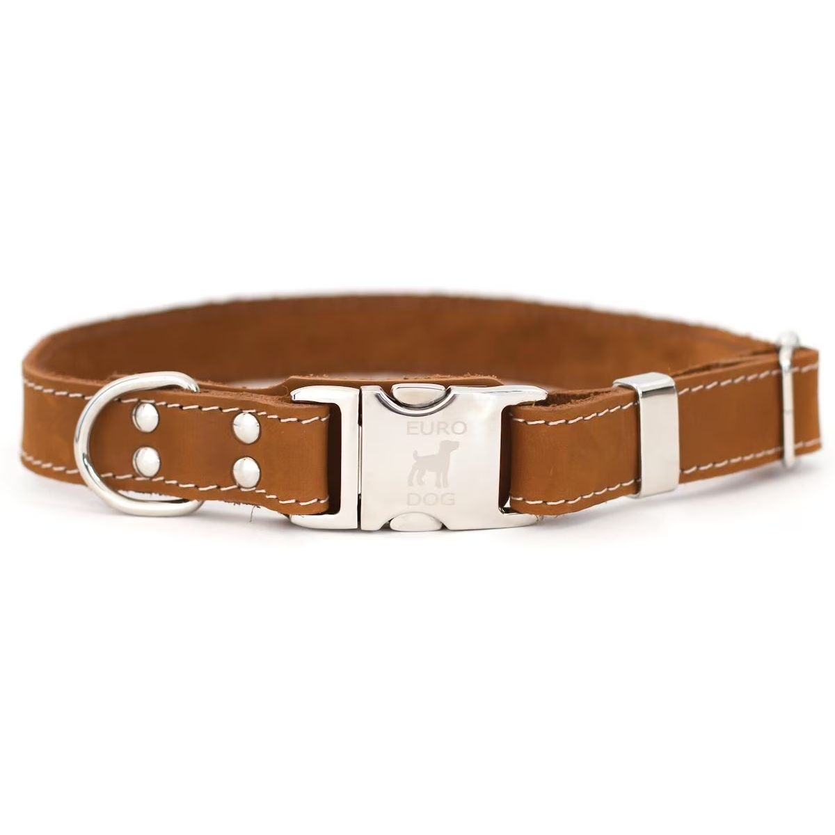 Euro-Dog Quick Release Leather Dog Collar