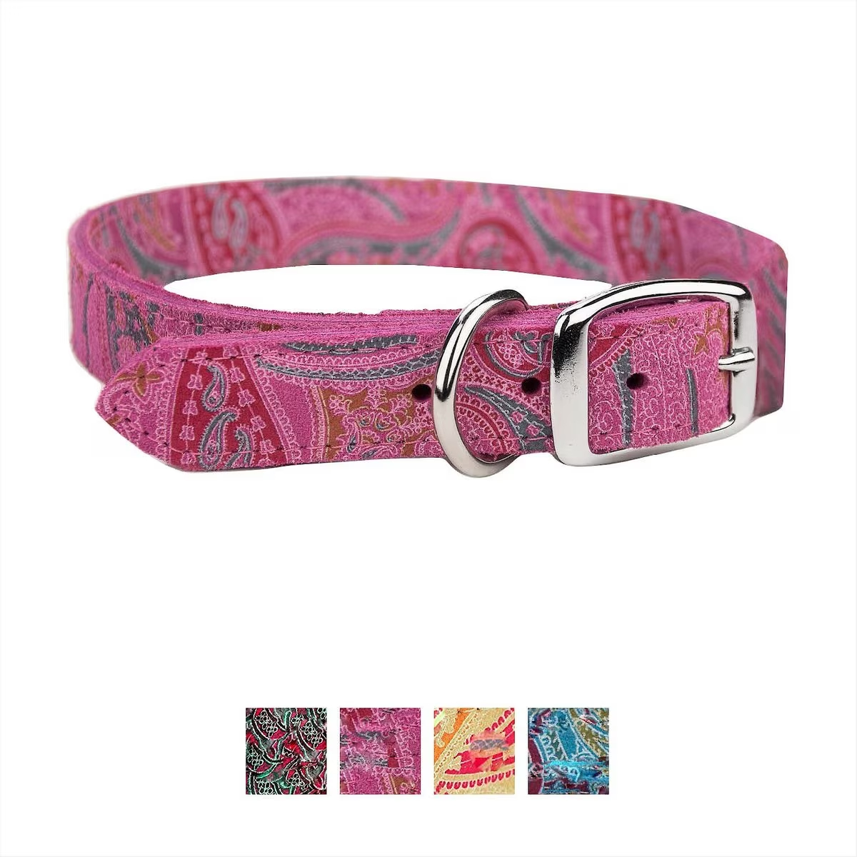OmniPet Paisley Leather Dog Collar