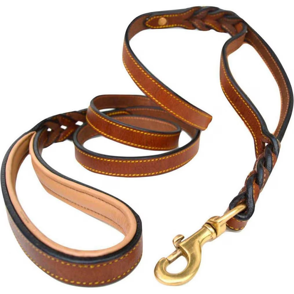 Soft Touch Collars Leather Braided Dog Leash