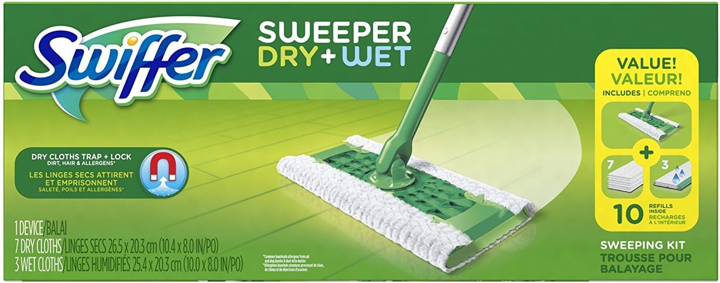 Swiffer Sweeper Cleaner Dry and Wet Mop Starter Kit